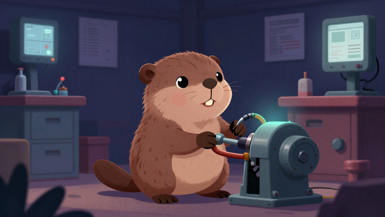 농업용 및 기타기계장비설치 및 정비원 직업 종사자가 업무를 수행하는 모습