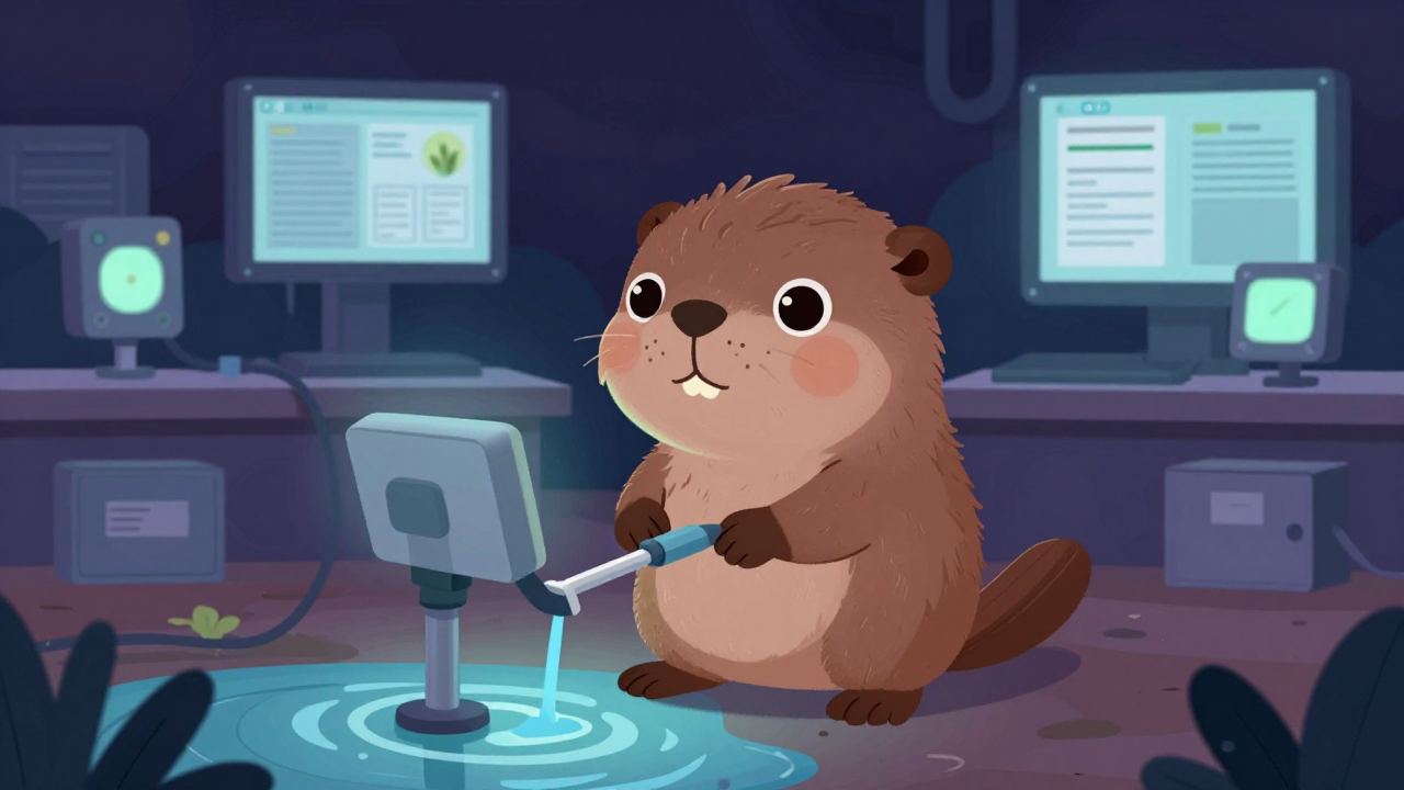 농업용수관리자 직업 종사자가 업무를 수행하는 모습