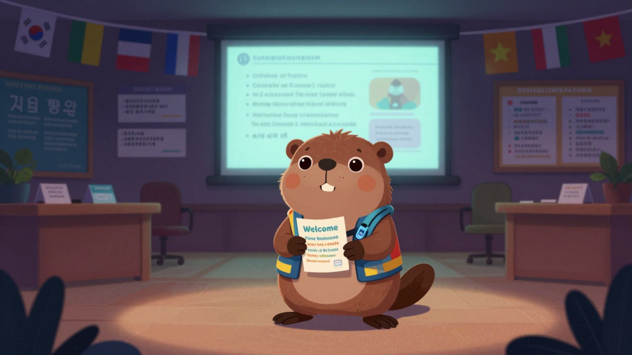 다문화코디네이터 직업 종사자가 업무를 수행하는 모습