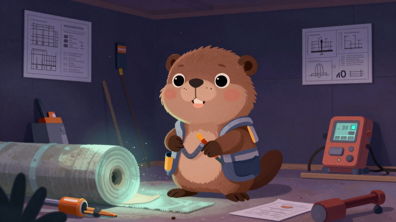 단열공 직업 종사자가 업무를 수행하는 모습