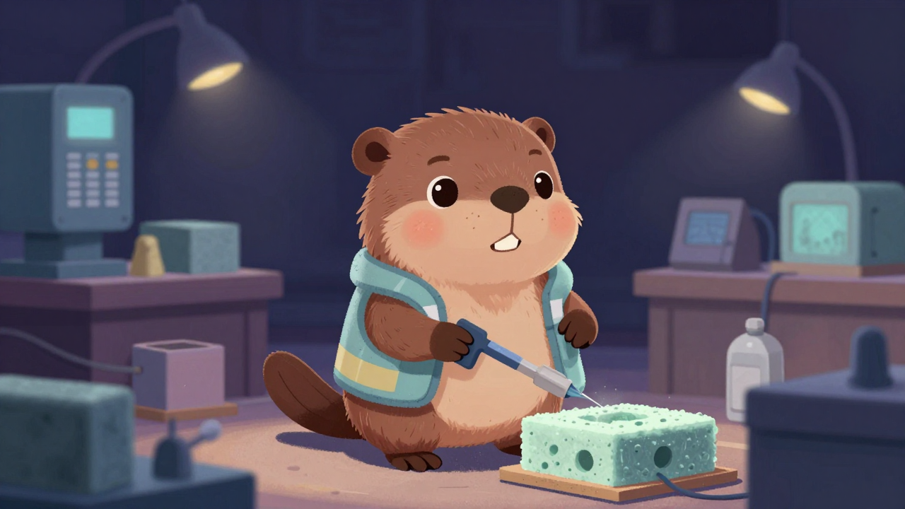 단열재형틀관리원 직업 종사자가 업무를 수행하는 모습