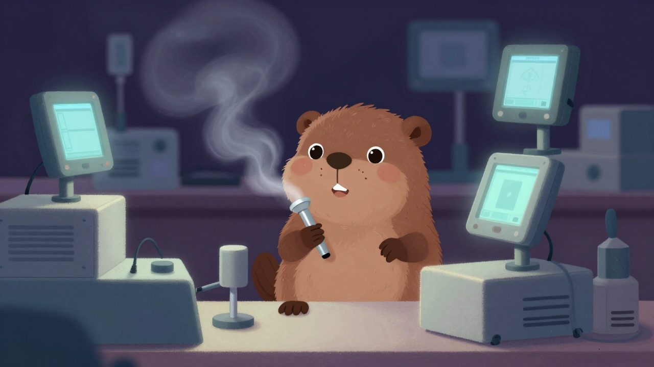 담배품질관리기조작원 직업 종사자가 업무를 수행하는 모습