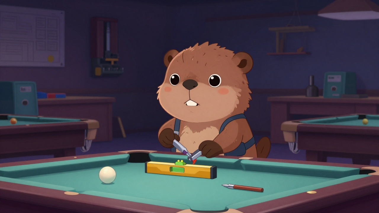 당구대조립원 직업 종사자가 업무를 수행하는 모습