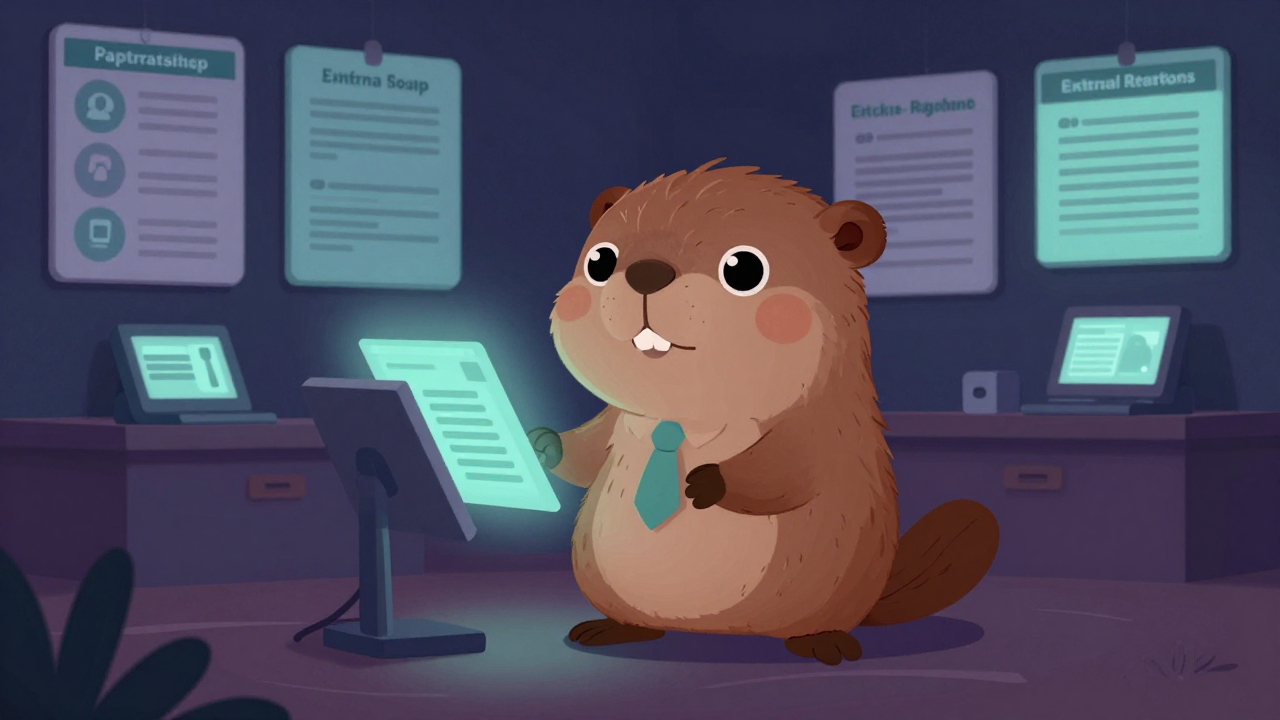 대외협력사무원 직업 종사자가 업무를 수행하는 모습