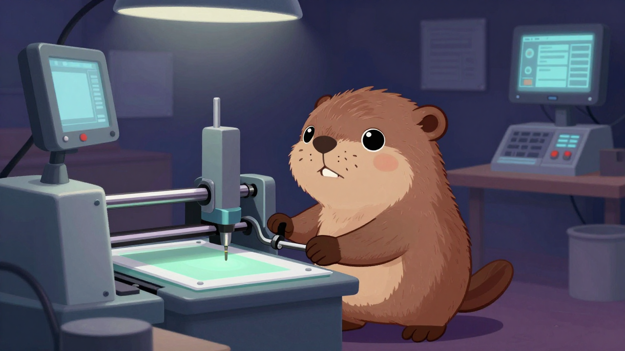 대지기계조작원 직업 종사자가 업무를 수행하는 모습