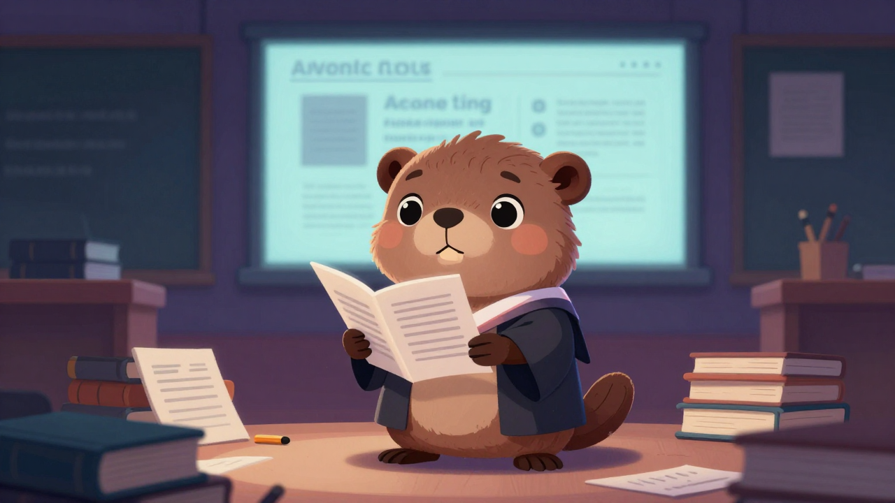 대학교수 직업 종사자가 업무를 수행하는 모습