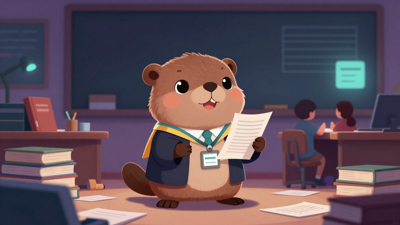 대학시간강사 직업 종사자가 업무를 수행하는 모습