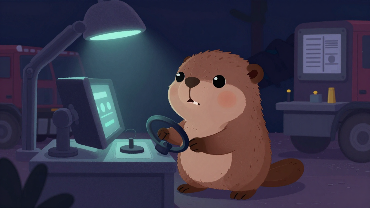 덤프트럭운전원 직업 종사자가 업무를 수행하는 모습