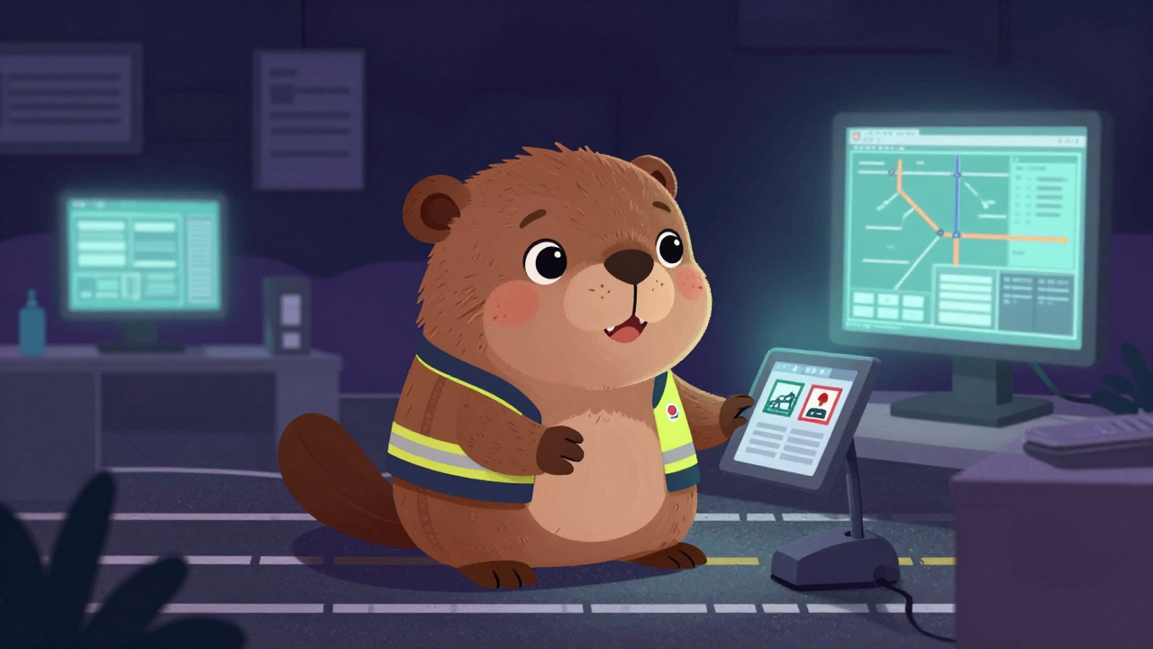 도로공항설계기술자 직업 종사자가 업무를 수행하는 모습