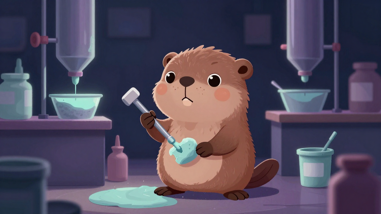 도료배합원 직업 종사자가 업무를 수행하는 모습