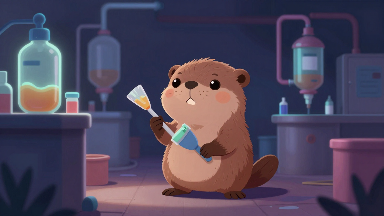 도료제조원 직업 종사자가 업무를 수행하는 모습