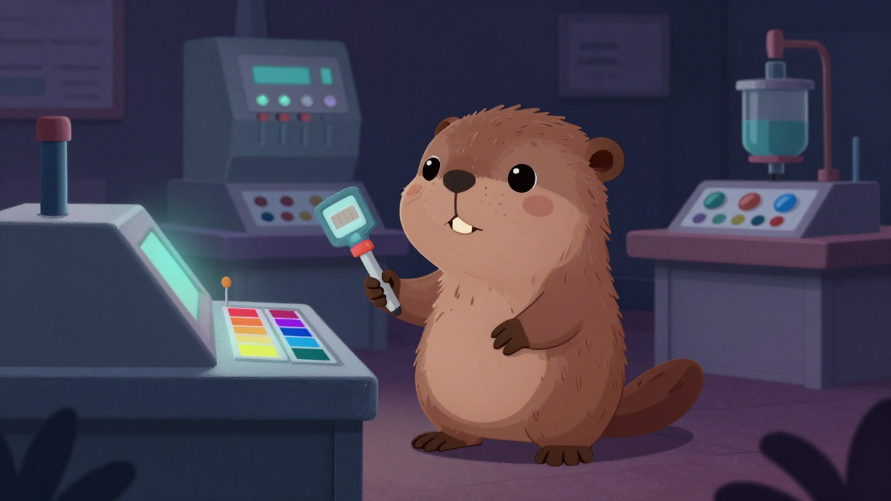 도료조색원 직업 종사자가 업무를 수행하는 모습