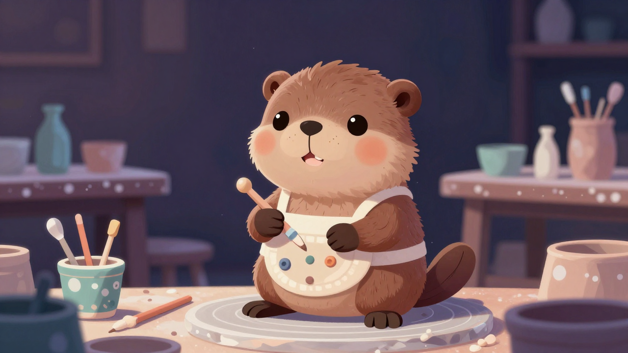 도자기장식원 직업 종사자가 업무를 수행하는 모습