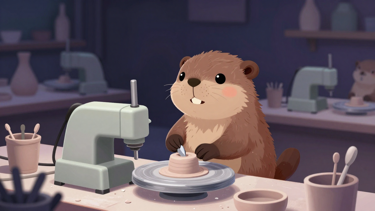 도자기정형기조작원 직업 종사자가 업무를 수행하는 모습