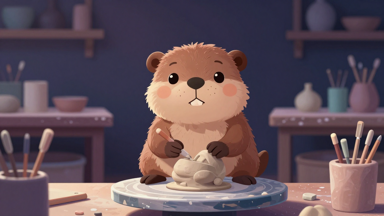 도자기조각원 직업 종사자가 업무를 수행하는 모습