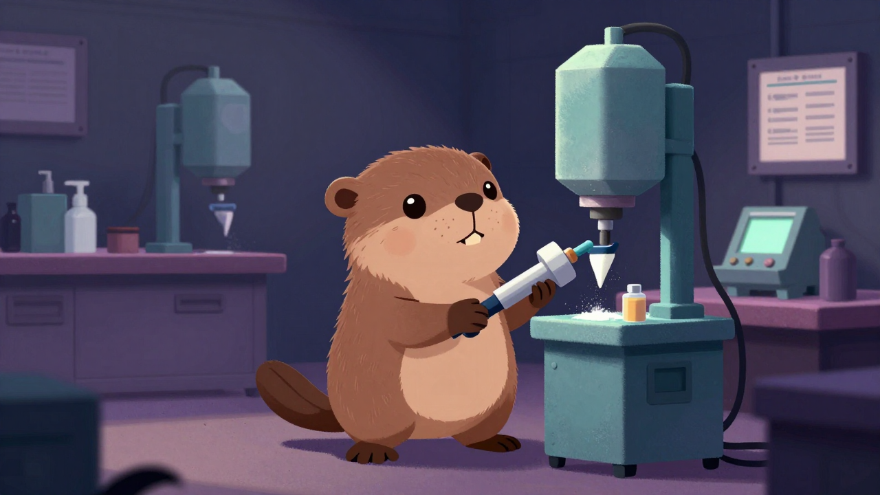 도장원(도장기조작원) 직업 종사자가 업무를 수행하는 모습