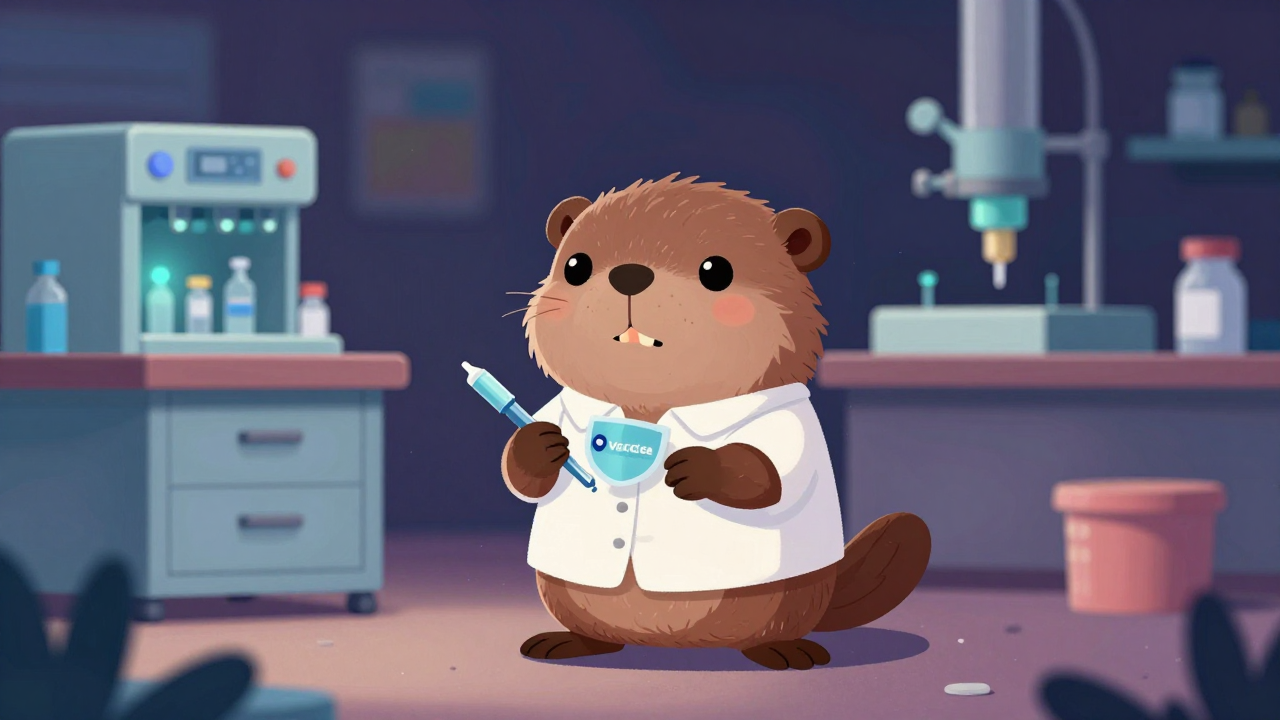 동물백신생산원 직업 종사자가 업무를 수행하는 모습