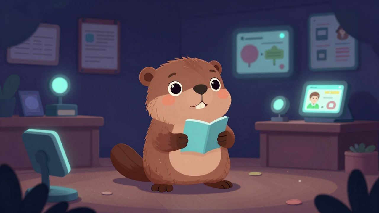 동화구연사 직업 종사자가 업무를 수행하는 모습