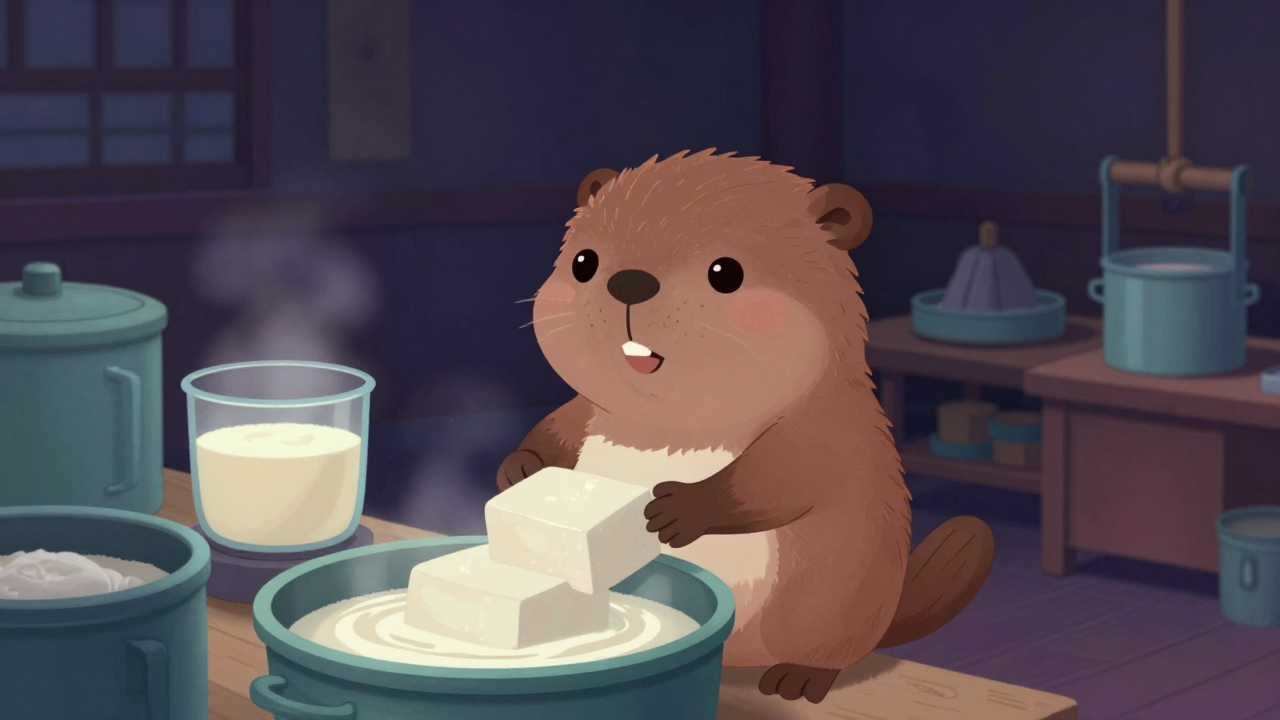 두부제조원 직업 종사자가 업무를 수행하는 모습