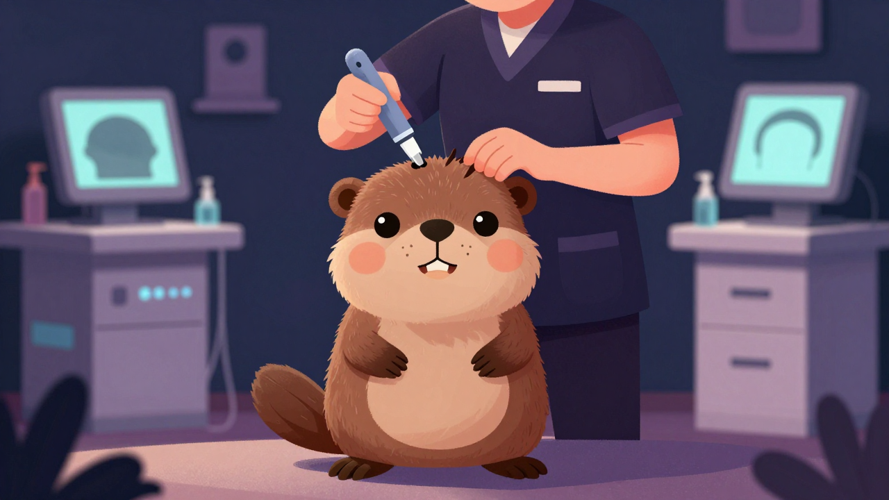 두피모발관리사 직업 종사자가 업무를 수행하는 모습