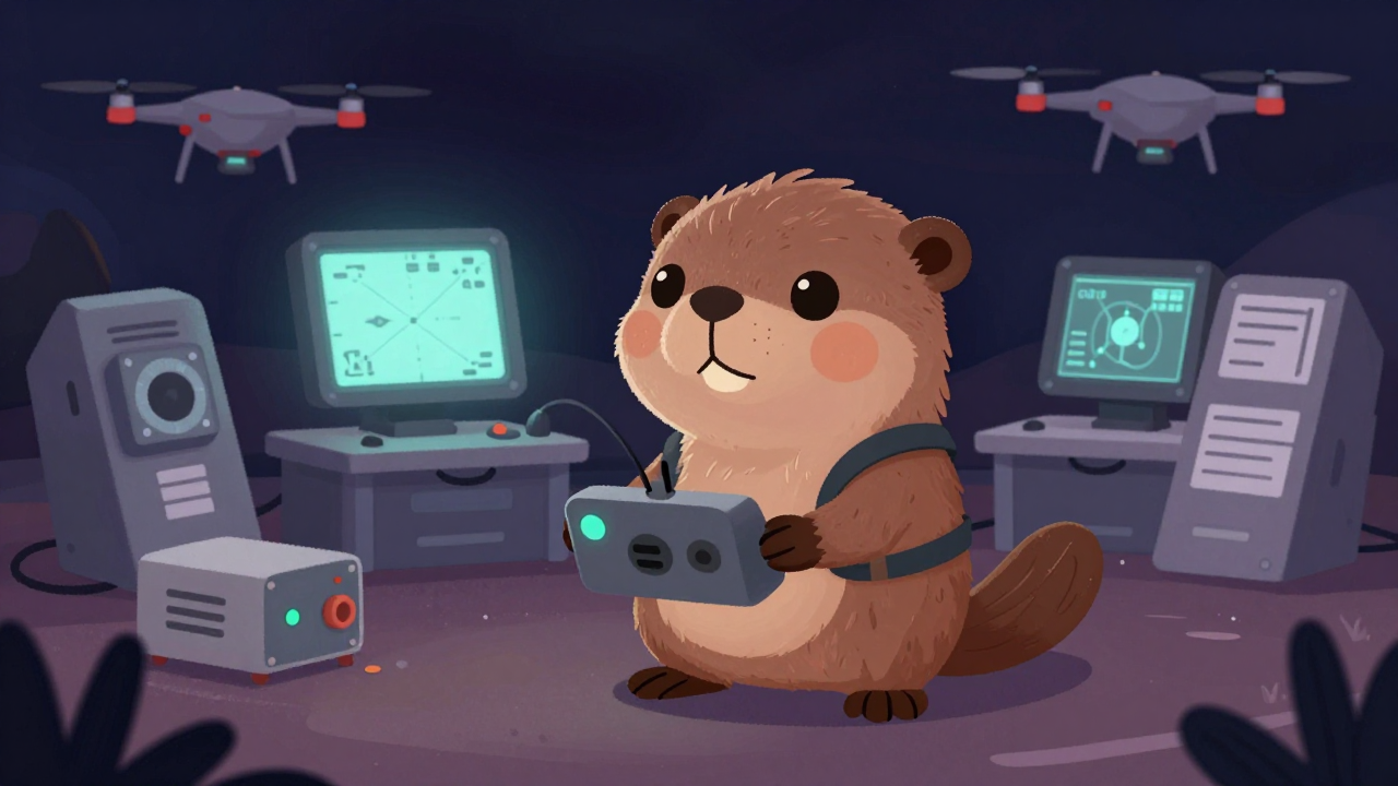 드론조종사 직업 종사자가 업무를 수행하는 모습