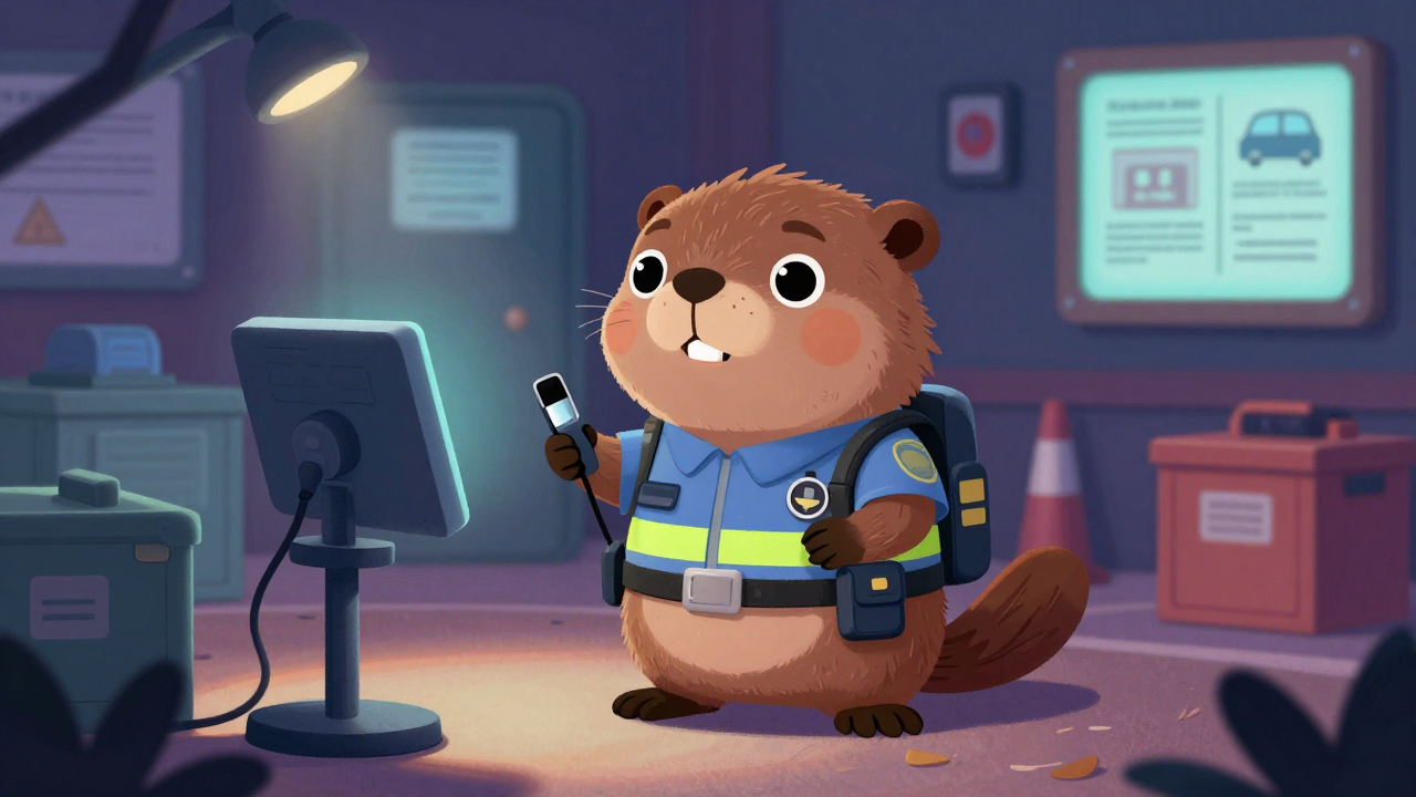 등하교교통안전원 직업 종사자가 업무를 수행하는 모습