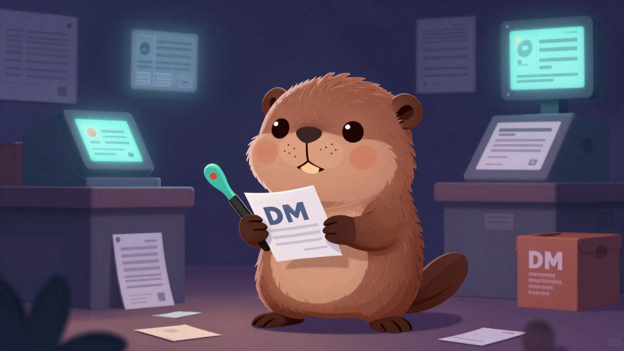 디엠(DM)발송원 직업 종사자가 업무를 수행하는 모습