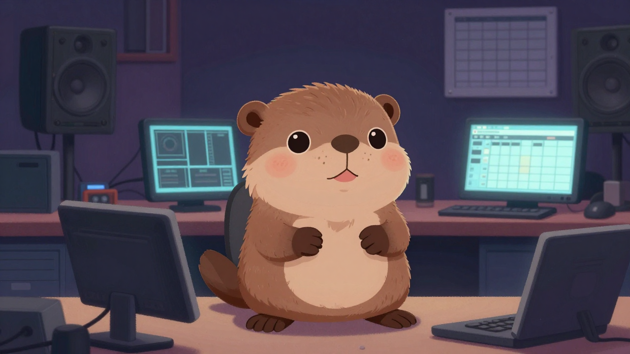 라디오프로듀서 직업 종사자가 업무를 수행하는 모습