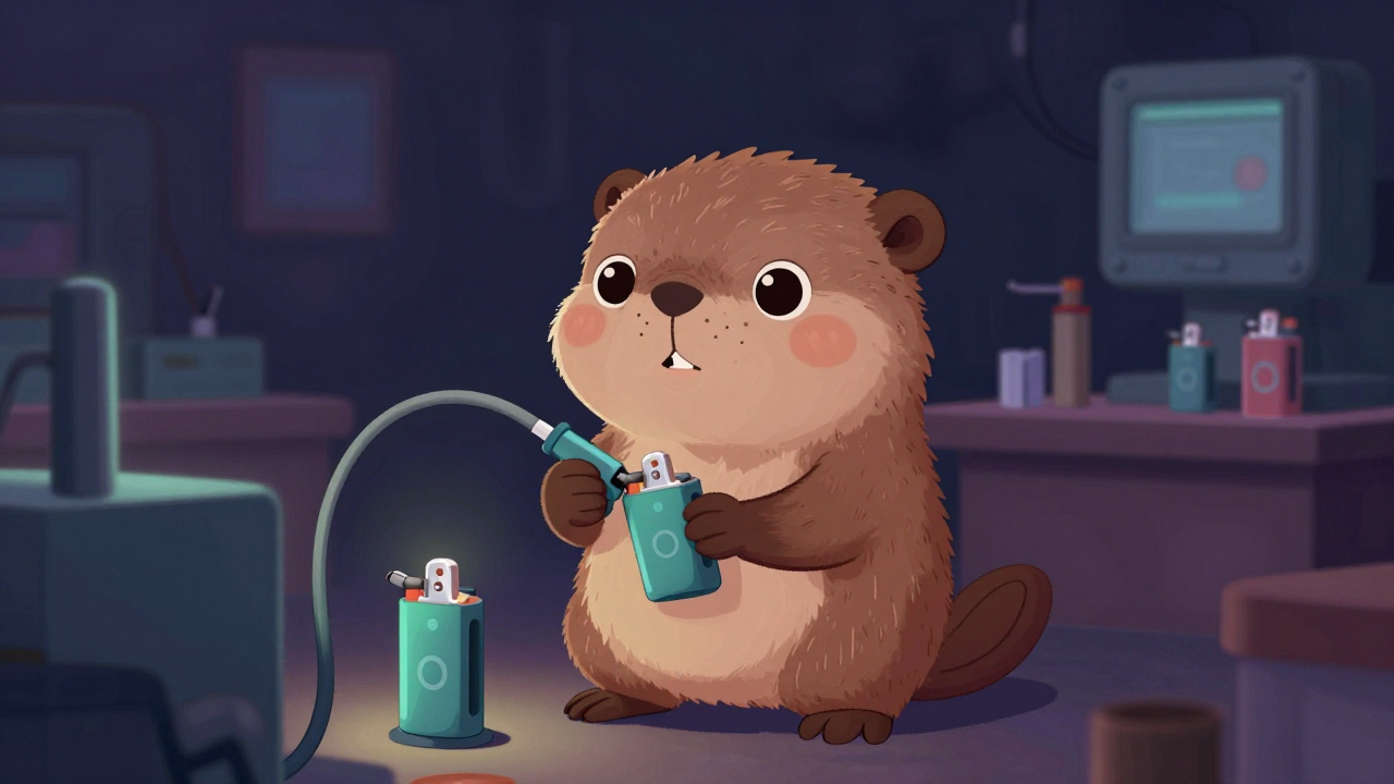 라이터제조원 직업 종사자가 업무를 수행하는 모습