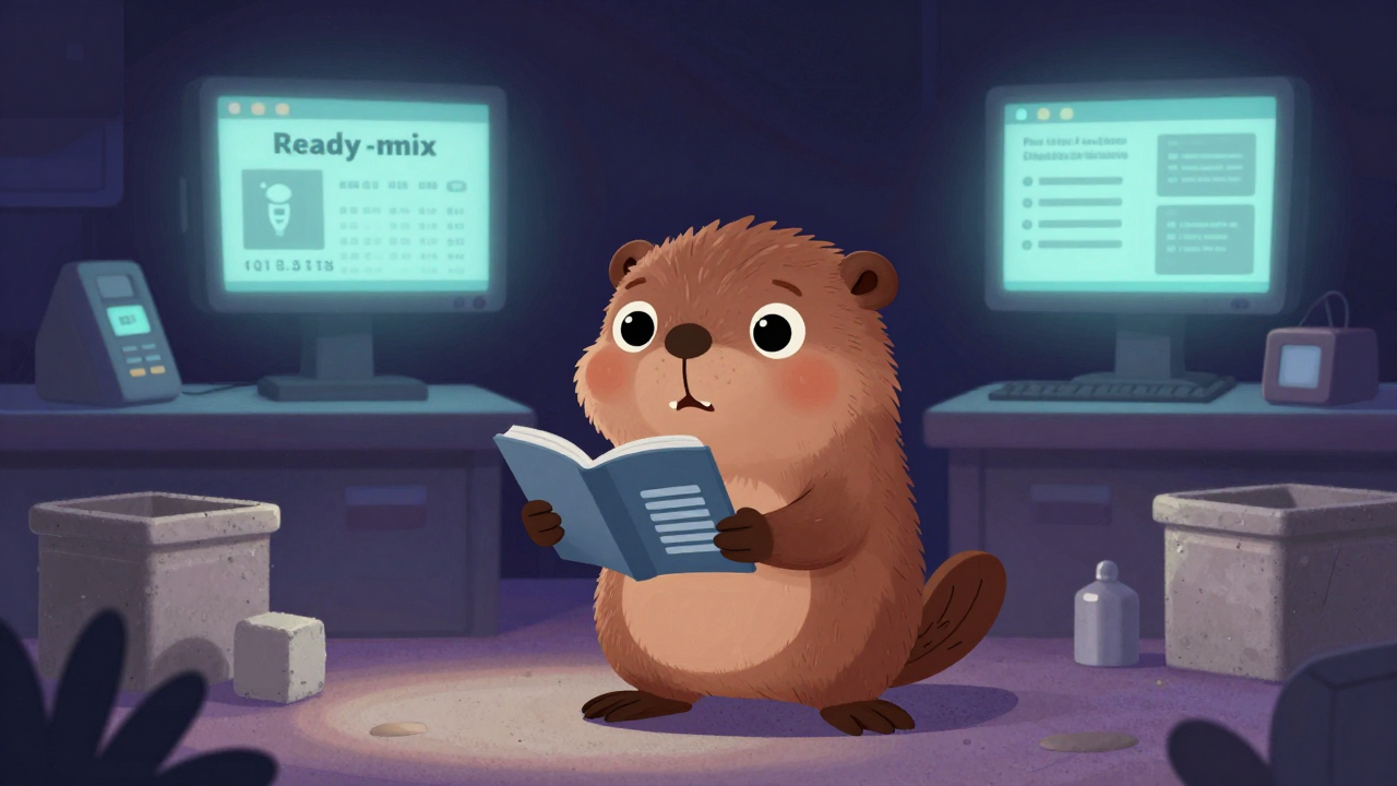 레미콘출하사무원 직업 종사자가 업무를 수행하는 모습