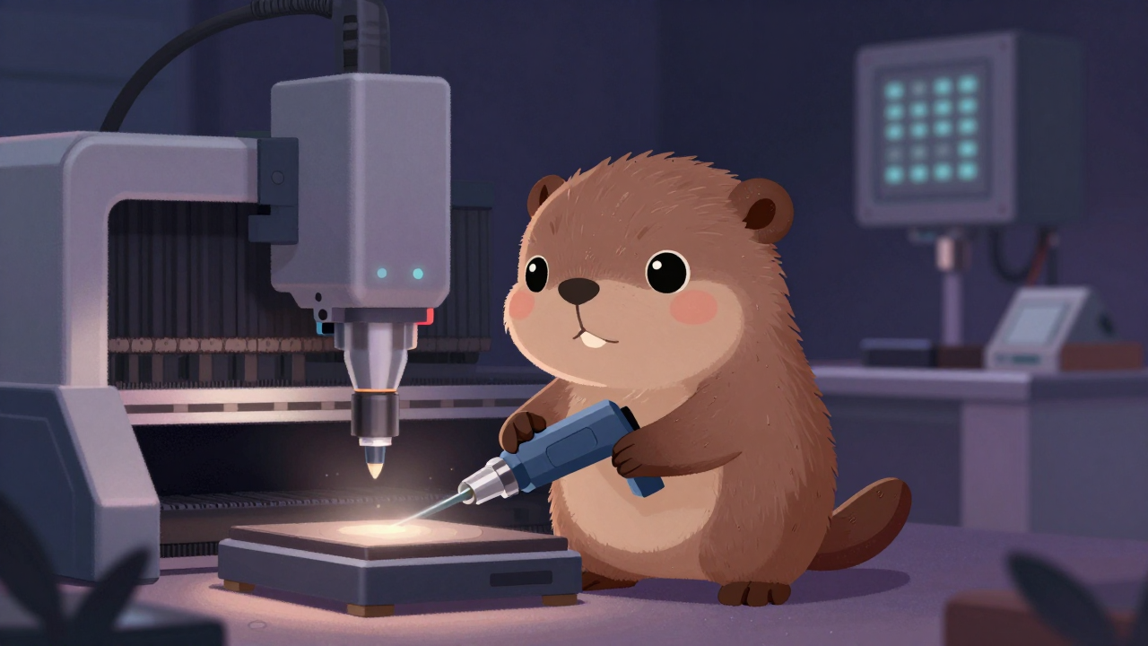 레이저절단원 직업 종사자가 업무를 수행하는 모습