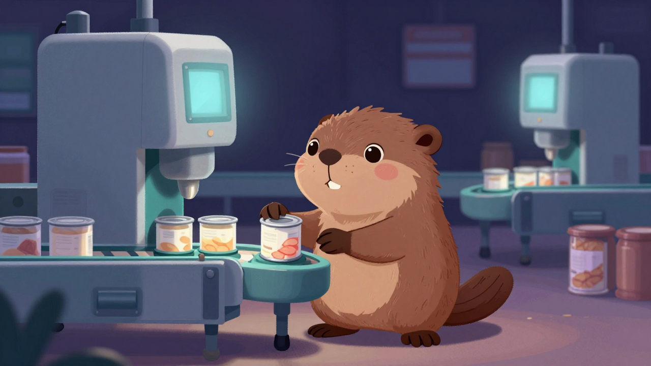 레토르트배전기조작원 직업 종사자가 업무를 수행하는 모습