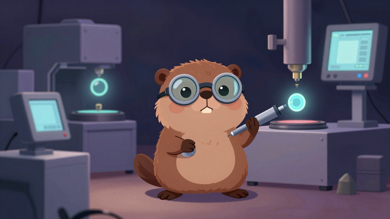 렌즈멀티코팅원 직업 종사자가 업무를 수행하는 모습