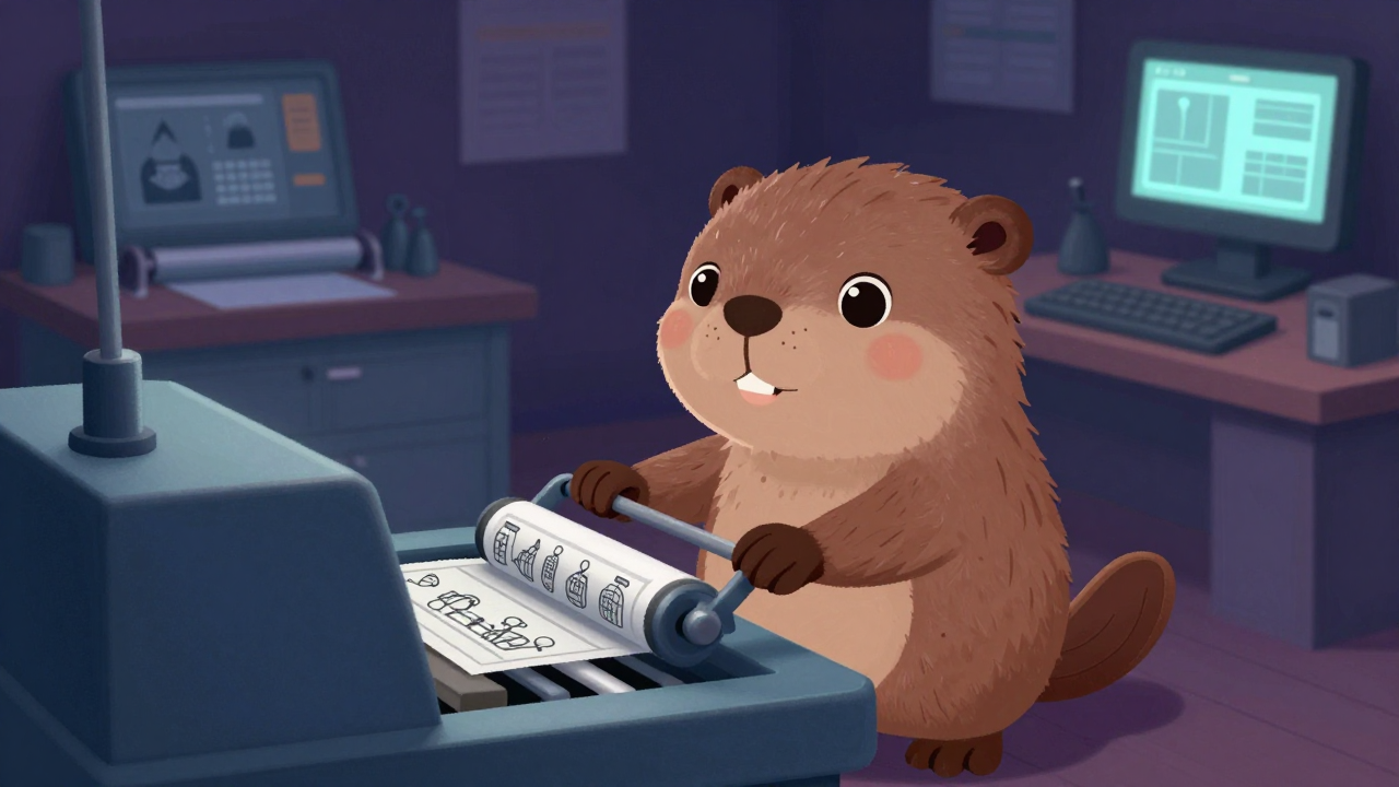 롤러날염반장 직업 종사자가 업무를 수행하는 모습