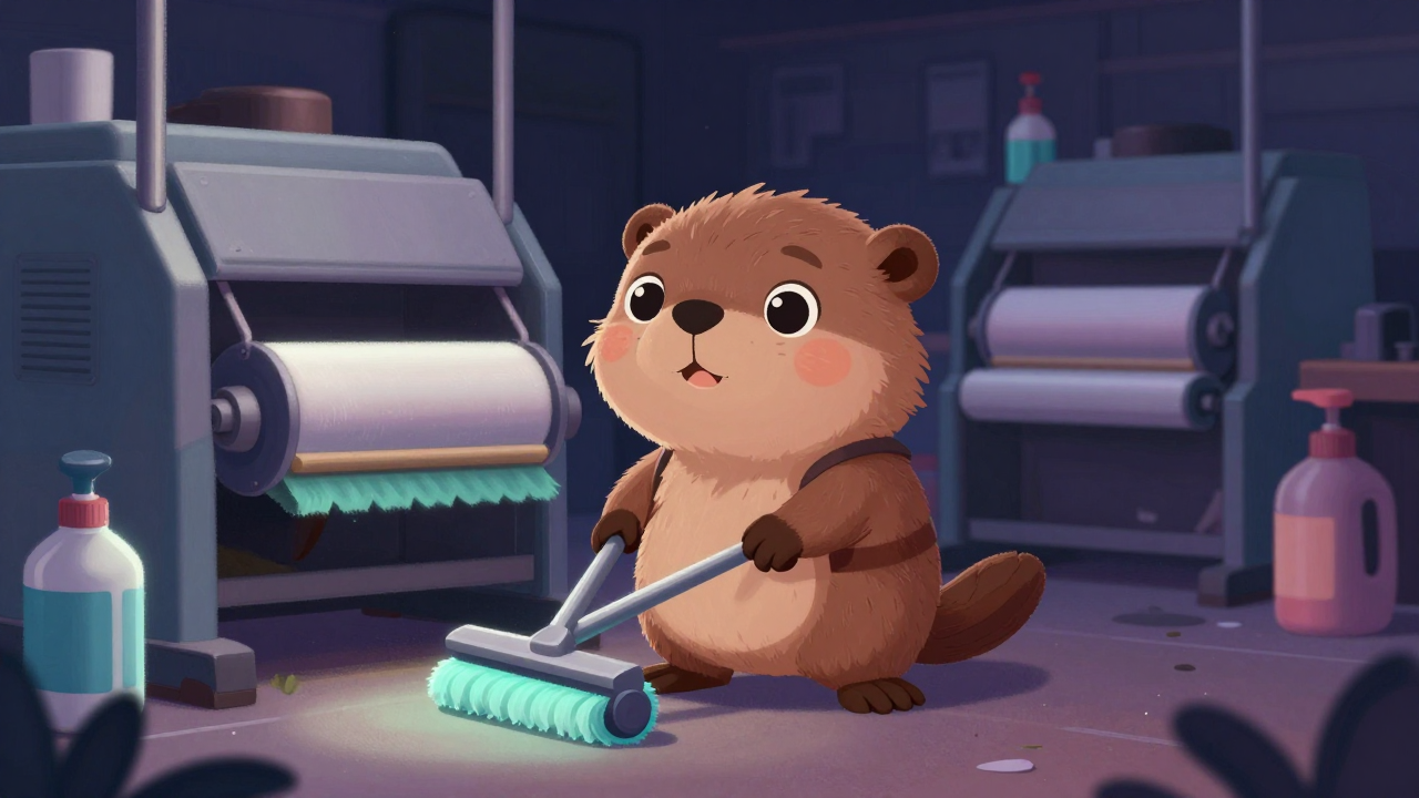 롤러소제원 직업 종사자가 업무를 수행하는 모습