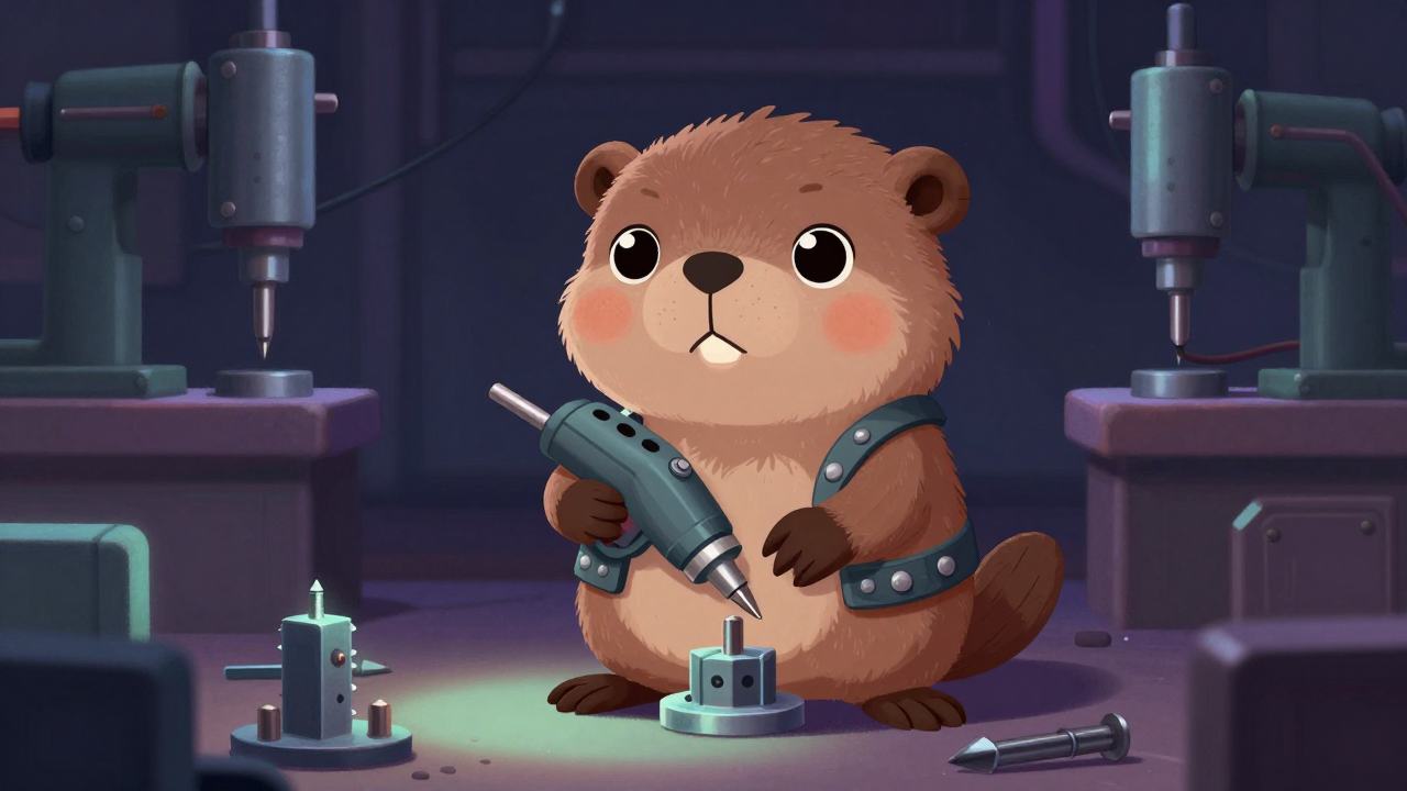 리벳원 직업 종사자가 업무를 수행하는 모습