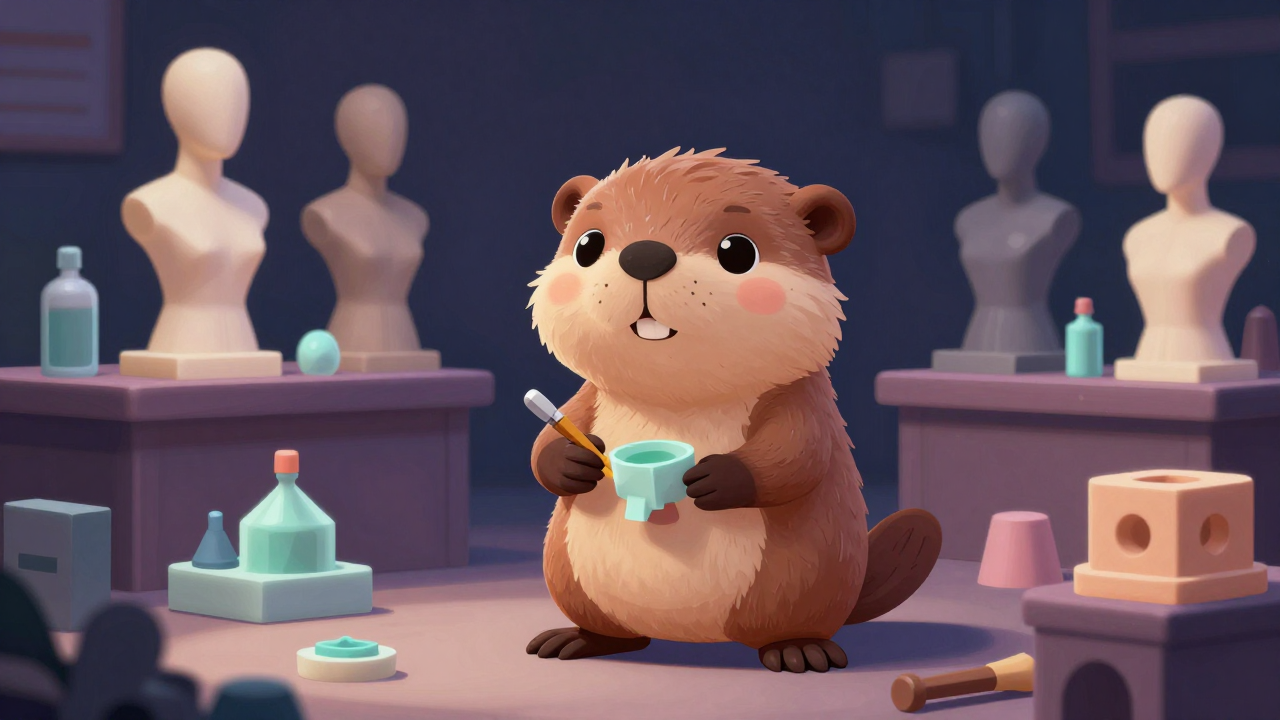 마네킹고무주형원 직업 종사자가 업무를 수행하는 모습