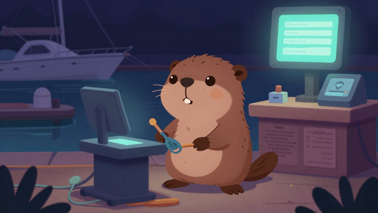 마리나운영원 직업 종사자가 업무를 수행하는 모습