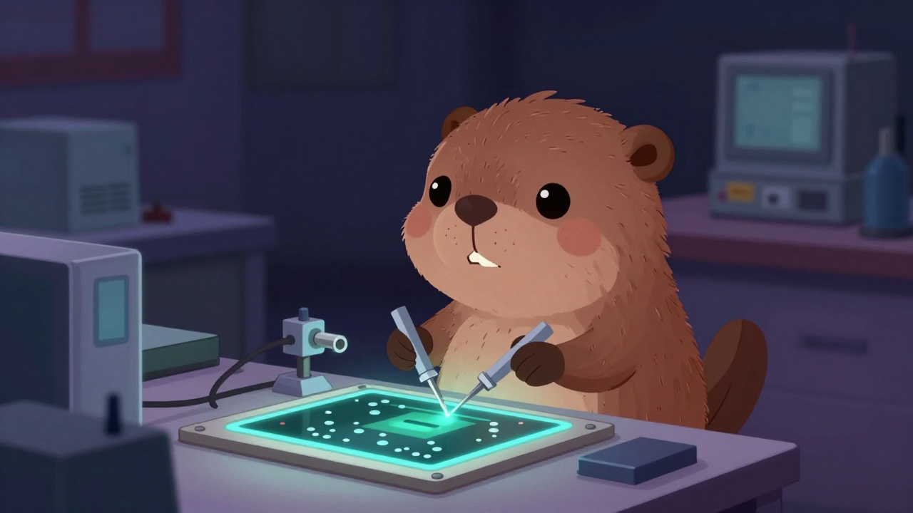 마스크수리원 직업 종사자가 업무를 수행하는 모습