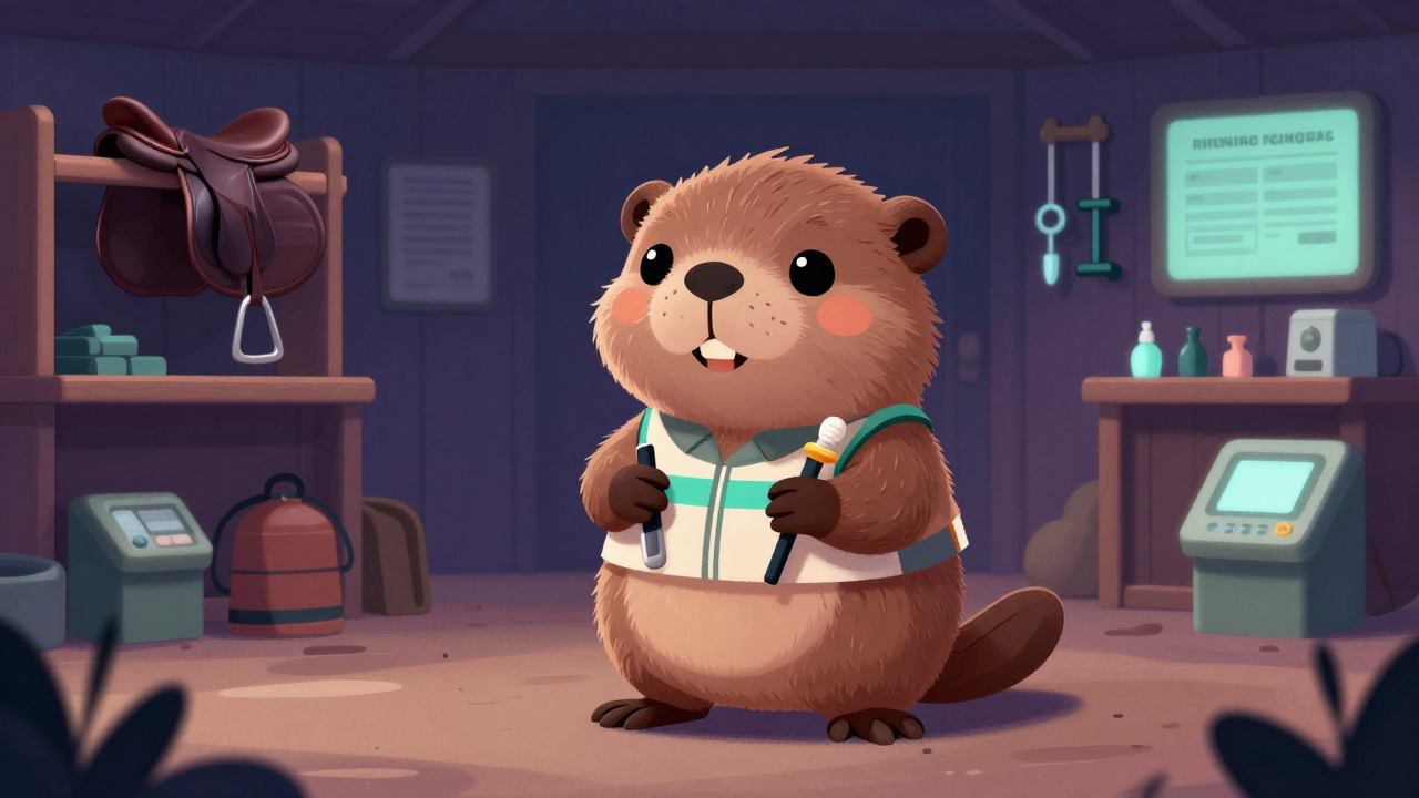 마장취체위원 직업 종사자가 업무를 수행하는 모습