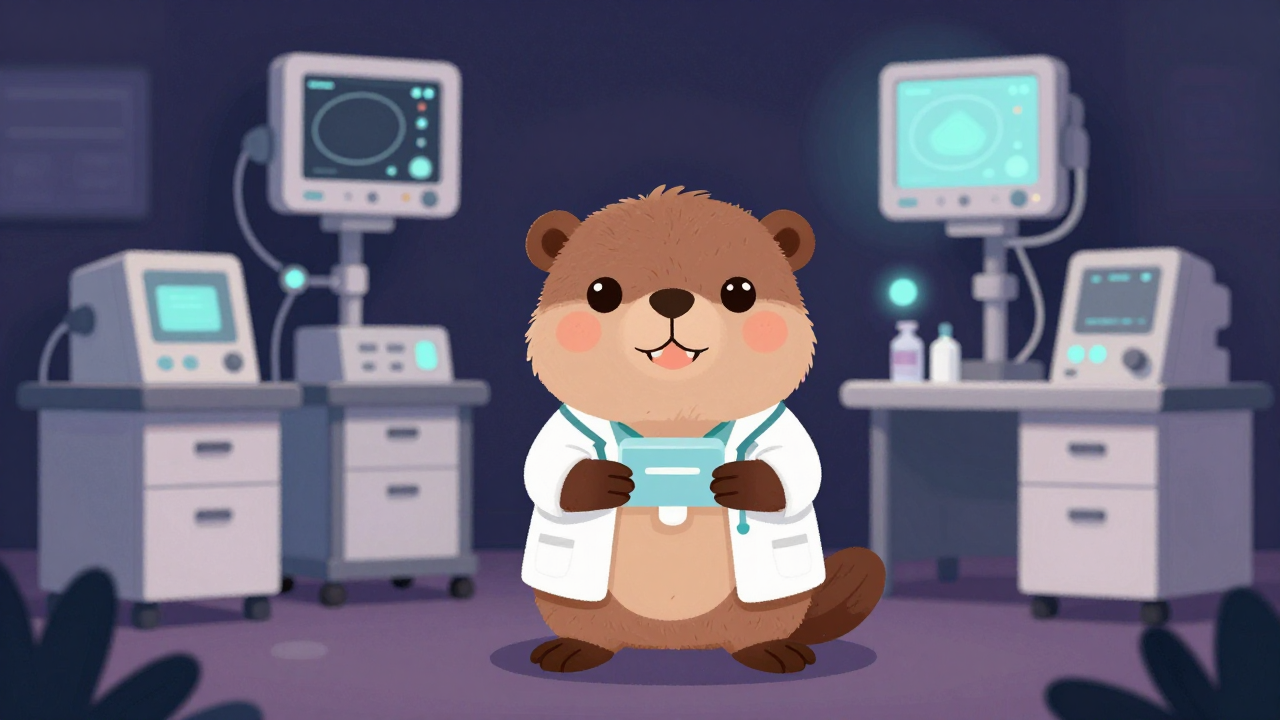 마취병리과의사 직업 종사자가 업무를 수행하는 모습