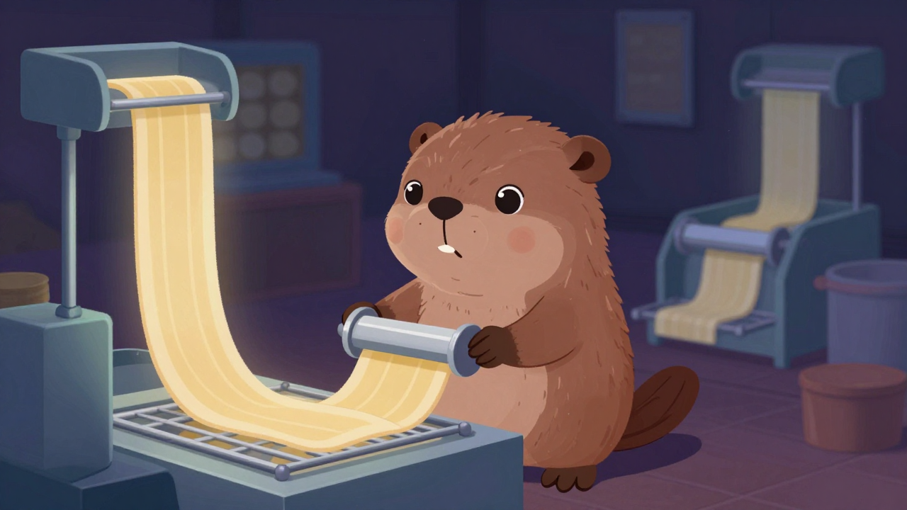 마카로니제조원 직업 종사자가 업무를 수행하는 모습