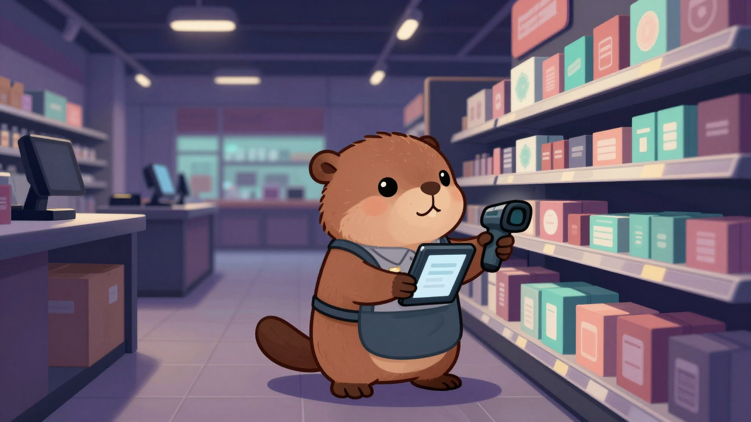 매장매니저 직업 종사자가 업무를 수행하는 모습