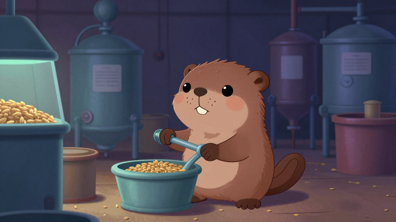 맥아제조원 직업 종사자가 업무를 수행하는 모습