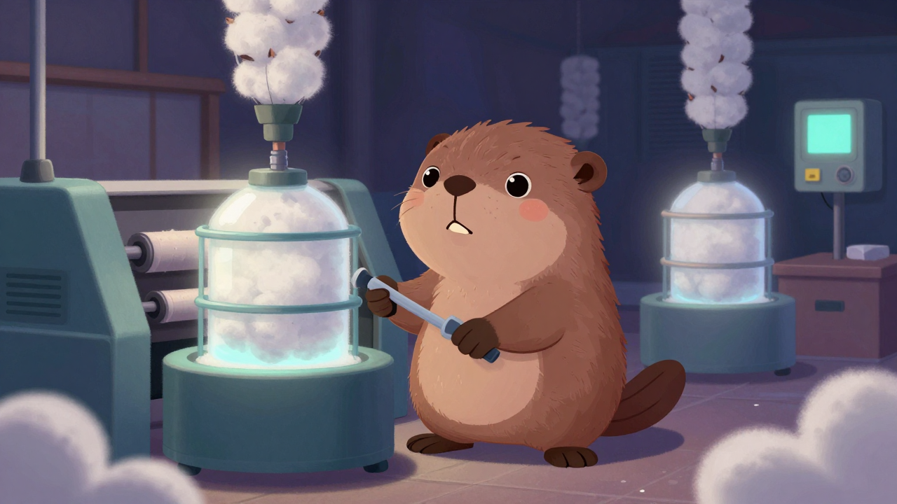 머서가공기운전원 직업 종사자가 업무를 수행하는 모습