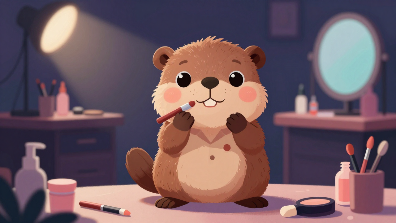 메이크업아티스트 직업 종사자가 업무를 수행하는 모습