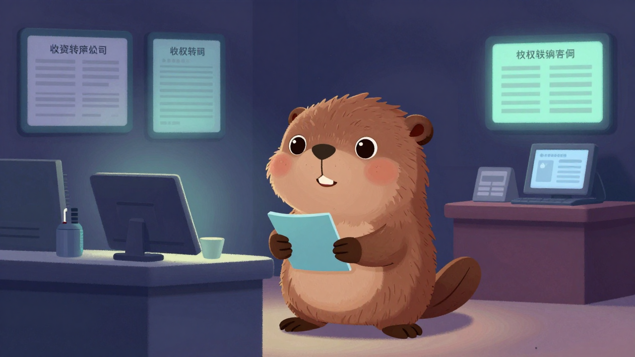 명의개서대행사무원 직업 종사자가 업무를 수행하는 모습