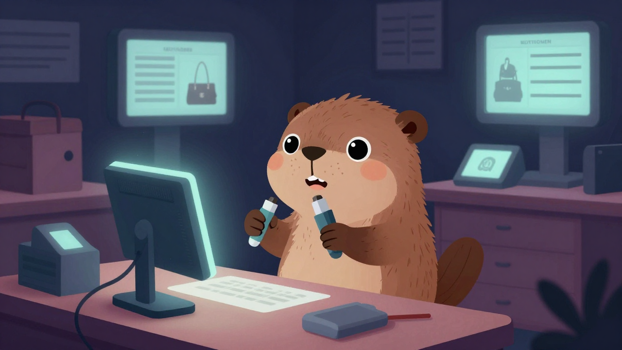 명품감정사 직업 종사자가 업무를 수행하는 모습