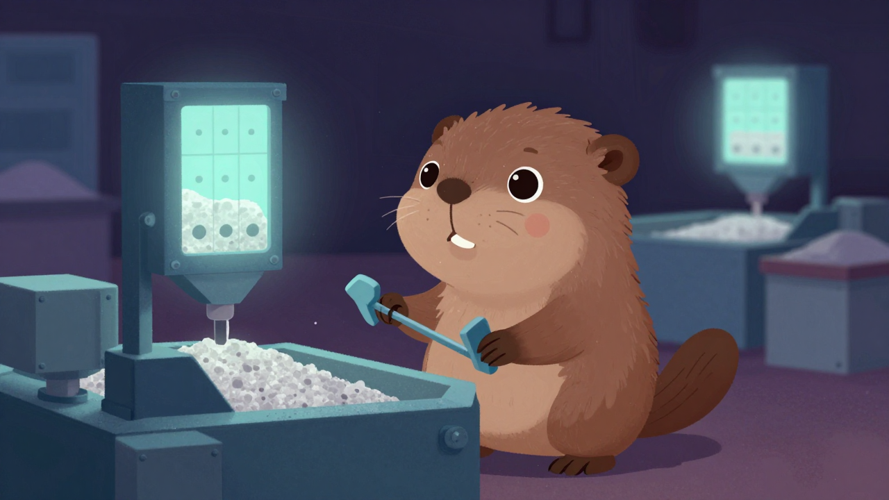 모래분리기조작원 직업 종사자가 업무를 수행하는 모습