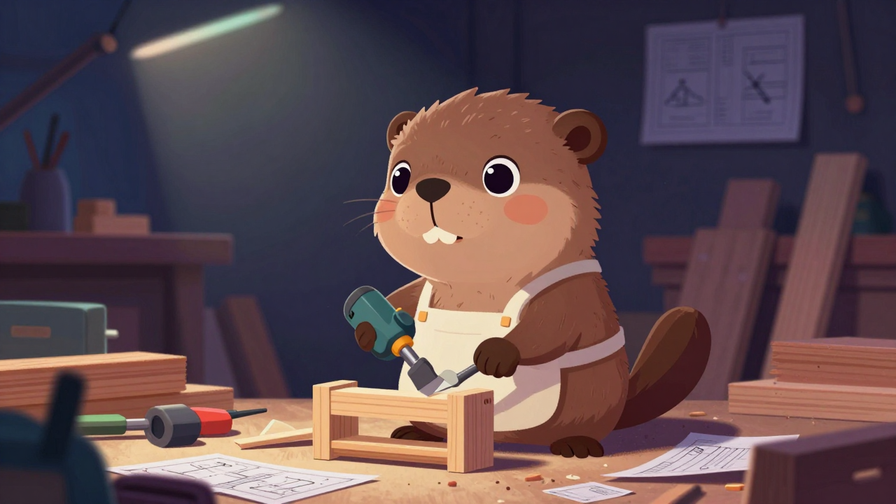 목공 직업 종사자가 업무를 수행하는 모습